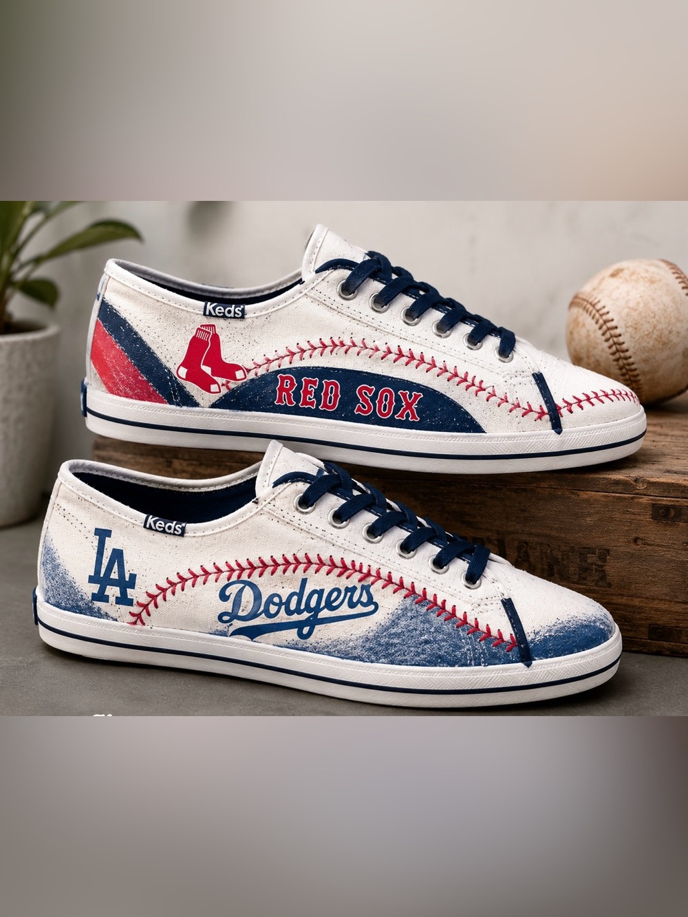 Keds Baseball Stitch Canvas Sneakers NWT -AS IS - Picture 2 of 9